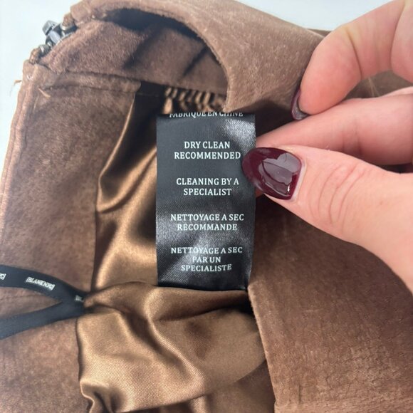 Blanknyc Blank NYC Leather Suede‎ Skirt Brown Side Zip Mini Moto Women's 27 - Picture 8 of 12